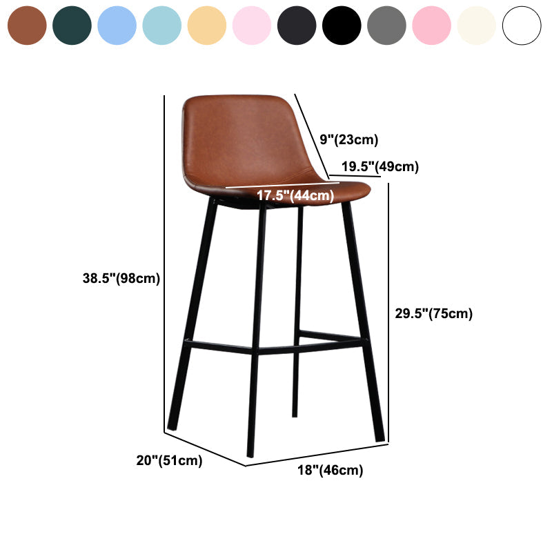 Scandinavian Footrest Reception Stool Matte Finish Faux Leather Barstool Clearhalo 'Bar Furniture' 'Bar Stools' 'bar_stools' 'Furniture' 'furniture_bar_stools' 'Kitchen & Dining Furniture' 5085447