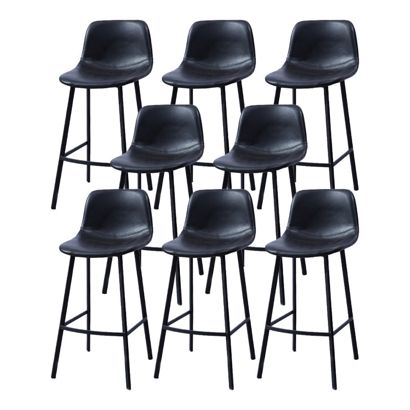 Modern Footrest Coffee Shop Stool Matte Finish Upholstered Bar Stools Black 8 Piece Set Clearhalo 'Bar Furniture' 'Bar Stools' 'bar_stools' 'furn' 'furn_bar_stools' 'Furniture' 'furniture_bar_stools' 'Kitchen & Dining Furniture' 5085599
