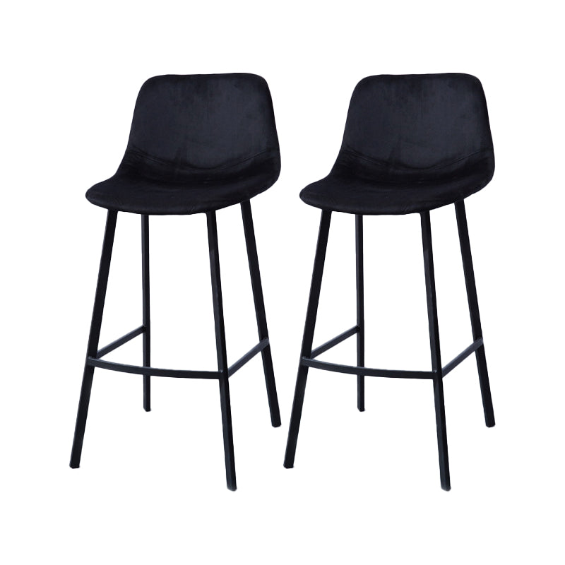 Modern Footrest Coffee Shop Stool Matte Finish Upholstered Bar Stools Matte Black 2 Piece Set Clearhalo 'Bar Furniture' 'Bar Stools' 'bar_stools' 'furn' 'furn_bar_stools' 'Furniture' 'furniture_bar_stools' 'Kitchen & Dining Furniture' 5085600