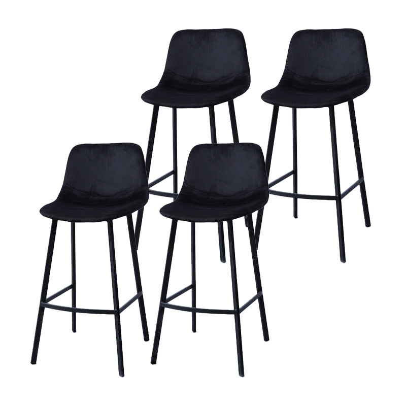 Modern Footrest Coffee Shop Stool Matte Finish Upholstered Bar Stools Matte Black 4 Piece Set Clearhalo 'Bar Furniture' 'Bar Stools' 'bar_stools' 'furn' 'furn_bar_stools' 'Furniture' 'furniture_bar_stools' 'Kitchen & Dining Furniture' 5085602
