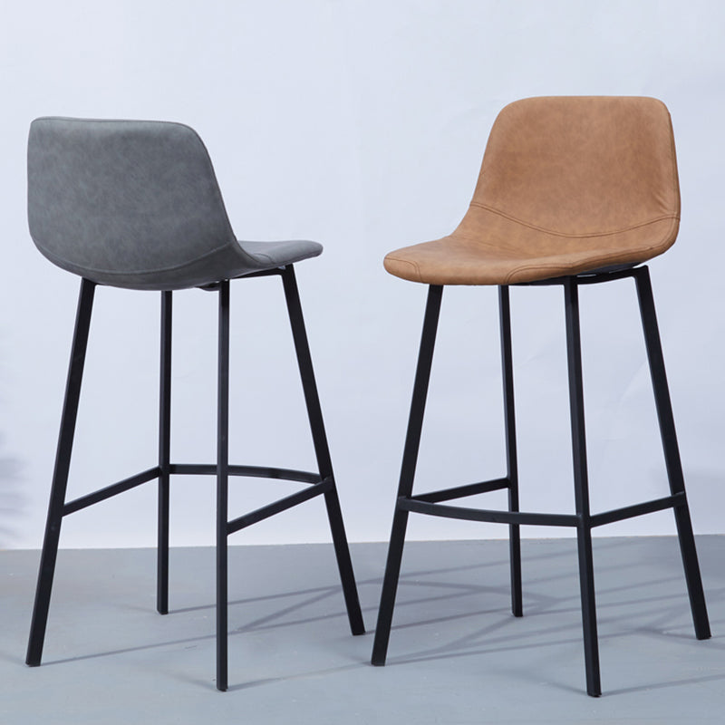 Modern Footrest Coffee Shop Stool Matte Finish Upholstered Bar Stools Clearhalo 'Bar Furniture' 'Bar Stools' 'bar_stools' 'furn' 'furn_bar_stools' 'Furniture' 'furniture_bar_stools' 'Kitchen & Dining Furniture' 5085610