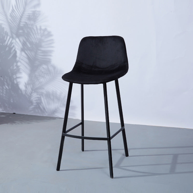 Modern Footrest Coffee Shop Stool Matte Finish Upholstered Bar Stools Clearhalo 'Bar Furniture' 'Bar Stools' 'bar_stools' 'furn' 'furn_bar_stools' 'Furniture' 'furniture_bar_stools' 'Kitchen & Dining Furniture' 5085614
