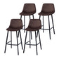Modern Footrest Coffee Shop Stool Matte Finish Upholstered Bar Stools Dark Coffee 4 Piece Set Clearhalo 'Bar Furniture' 'Bar Stools' 'bar_stools' 'furn' 'furn_bar_stools' 'Furniture' 'furniture_bar_stools' 'Kitchen & Dining Furniture' 5085644