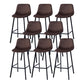 Modern Footrest Coffee Shop Stool Matte Finish Upholstered Bar Stools Dark Coffee 8 Piece Set Clearhalo 'Bar Furniture' 'Bar Stools' 'bar_stools' 'furn' 'furn_bar_stools' 'Furniture' 'furniture_bar_stools' 'Kitchen & Dining Furniture' 5085646