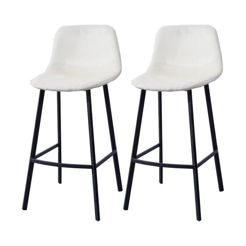 Modern Footrest Coffee Shop Stool Matte Finish Upholstered Bar Stools Matte White 2 Piece Set Clearhalo 'Bar Furniture' 'Bar Stools' 'bar_stools' 'furn' 'furn_bar_stools' 'Furniture' 'furniture_bar_stools' 'Kitchen & Dining Furniture' 5085647