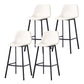 Modern Footrest Coffee Shop Stool Matte Finish Upholstered Bar Stools White 4 Piece Set Bar Stool(30"H) Clearhalo 'Bar Furniture' 'Bar Stools' 'bar_stools' 'furn' 'furn_bar_stools' 'Furniture' 'furniture_bar_stools' 'Kitchen & Dining Furniture' 5085652