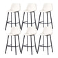 Modern Footrest Coffee Shop Stool Matte Finish Upholstered Bar Stools White 6 Piece Set Bar Stool(30"H) Clearhalo 'Bar Furniture' 'Bar Stools' 'bar_stools' 'furn' 'furn_bar_stools' 'Furniture' 'furniture_bar_stools' 'Kitchen & Dining Furniture' 5085653