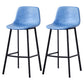 Modern Footrest Coffee Shop Stool Matte Finish Upholstered Bar Stools Blue 2 Piece Set Bar Stool(30"H) Clearhalo 'Bar Furniture' 'Bar Stools' 'bar_stools' 'furn' 'furn_bar_stools' 'Furniture' 'furniture_bar_stools' 'Kitchen & Dining Furniture' 5085659