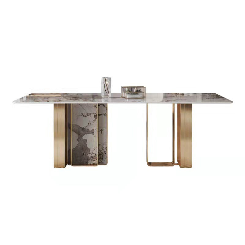 Luxury Sintered Stone Dining Set Rectangle 1/2/5/6/7 Pieces Dining Room Table Set Clearhalo 'Dining Room Sets' 'Dining Tables & Seating' 'dining_room_set' 'furn' 'furn_dining_room_set' 'Furniture' 'furniture_dining_room_set' 'Kitchen & Dining Furniture' 5085707