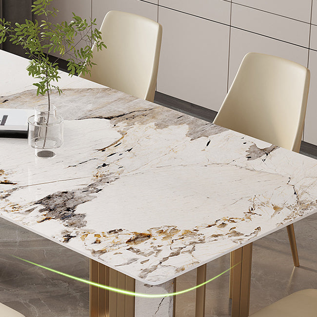 Luxury Sintered Stone Dining Set Rectangle 1/2/5/6/7 Pieces Dining Room Table Set Clearhalo 'Dining Room Sets' 'Dining Tables & Seating' 'dining_room_set' 'furn' 'furn_dining_room_set' 'Furniture' 'furniture_dining_room_set' 'Kitchen & Dining Furniture' 5085714