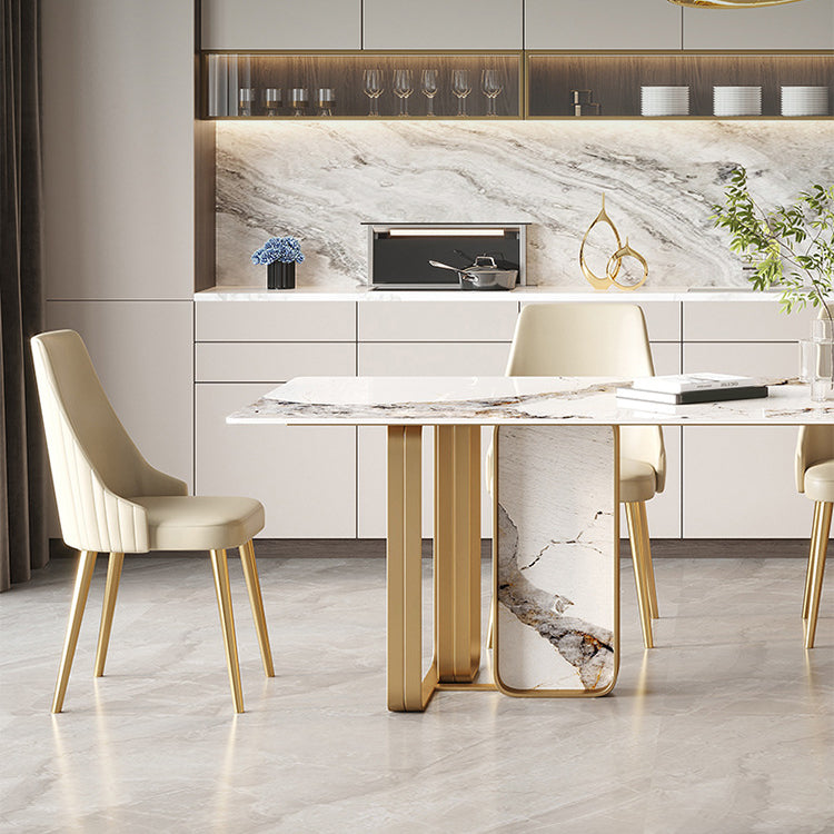 Luxury Sintered Stone Dining Set Rectangle 1/2/5/6/7 Pieces Dining Room Table Set Clearhalo 'Dining Room Sets' 'Dining Tables & Seating' 'dining_room_set' 'furn' 'furn_dining_room_set' 'Furniture' 'furniture_dining_room_set' 'Kitchen & Dining Furniture' 5085715