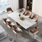 Luxury Sintered Stone Dining Set Rectangle 1/4/5/7/9 Pieces Dining Room Table Set 9 Pieces: Table, 8 Chairs Clearhalo 'Dining Room Sets' 'Dining Tables & Seating' 'dining_room_set' 'furn' 'furn_dining_room_set' 'Furniture' 'furniture_dining_room_set' 'Kitchen & Dining Furniture' 5085727