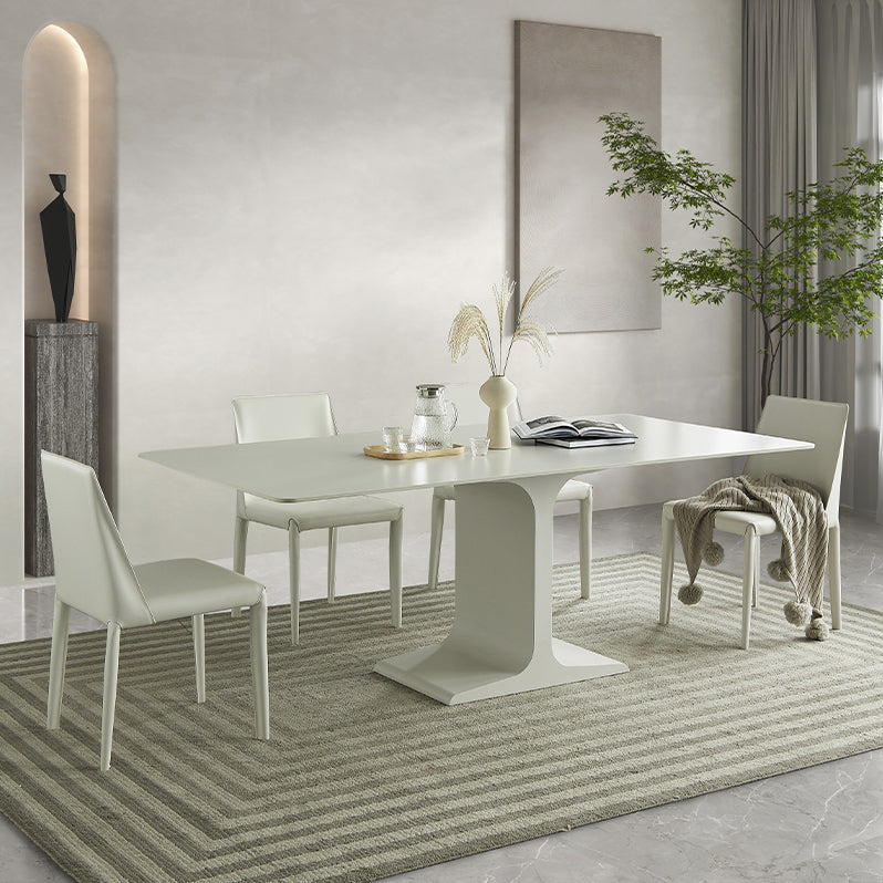 Modern Rectangle Stone Dining Table Set 1/4/5/7 Pieces Dining Set Clearhalo 'Dining Room Sets' 'Dining Tables & Seating' 'dining_room_set' 'furn' 'furn_dining_room_set' 'Furniture' 'furniture_dining_room_set' 'Kitchen & Dining Furniture' 5085740