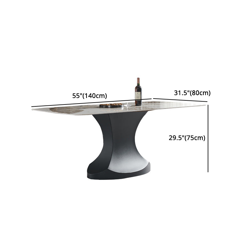 Modern Rectangle Sintered Stone Dining Table Set 1/3/4/5/7 Pieces Dining Set for Home Use Clearhalo 'Dining Room Sets' 'Dining Tables & Seating' 'dining_room_set' 'furn' 'furn_dining_room_set' 'Furniture' 'furniture_dining_room_set' 'Kitchen & Dining Furniture' 5085764