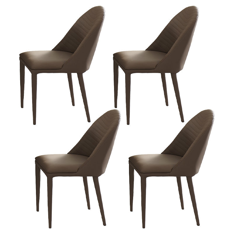 Glam Style Sintered Stone Dining Set 1/4/5/7 Pieces Dining Set 4 Brown Chairs Clearhalo 'Dining Room Sets' 'Dining Tables & Seating' 'dining_room_set' 'furn' 'furn_dining_room_set' 'Furniture' 'furniture_dining_room_set' 'Kitchen & Dining Furniture' 5085769