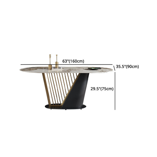 Glam Style Sintered Stone Dining Set 1/4/5/7 Pieces Dining Set Clearhalo 'Dining Room Sets' 'Dining Tables & Seating' 'dining_room_set' 'furn' 'furn_dining_room_set' 'Furniture' 'furniture_dining_room_set' 'Kitchen & Dining Furniture' 5085779