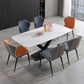 Contemporary Metal Dining Room Set 1/2/5/7 Pieces Dining Set for Home Use 7 Pieces: Table, 6 Chairs Clearhalo 'Dining Room Sets' 'Dining Tables & Seating' 'dining_room_set' 'furn' 'furn_dining_room_set' 'Furniture' 'furniture_dining_room_set' 'Kitchen & Dining Furniture' 5085782