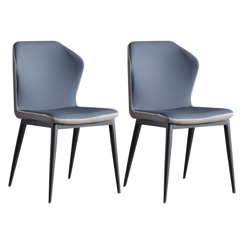 Contemporary Metal Dining Room Set 1/2/5/7 Pieces Dining Set for Home Use 2 Blue Chairs Clearhalo 'Dining Room Sets' 'Dining Tables & Seating' 'dining_room_set' 'furn' 'furn_dining_room_set' 'Furniture' 'furniture_dining_room_set' 'Kitchen & Dining Furniture' 5085784