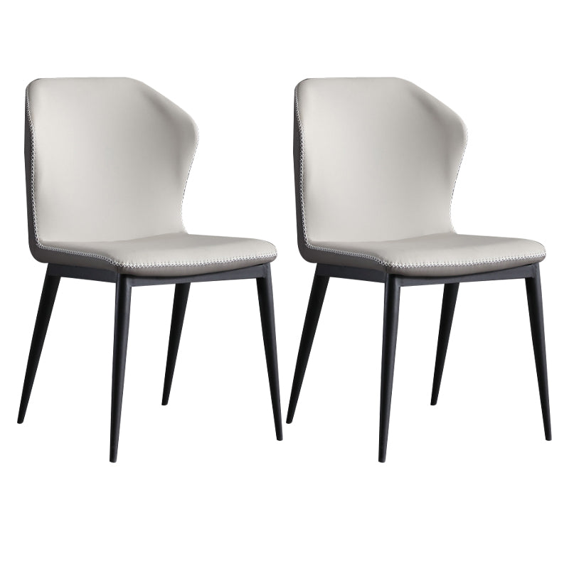 Contemporary Metal Dining Room Set 1/2/5/7 Pieces Dining Set for Home Use 2 Grey Chairs Clearhalo 'Dining Room Sets' 'Dining Tables & Seating' 'dining_room_set' 'furn' 'furn_dining_room_set' 'Furniture' 'furniture_dining_room_set' 'Kitchen & Dining Furniture' 5085786