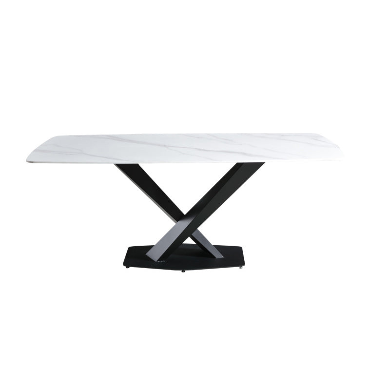 Contemporary Metal Dining Room Set 1/2/5/7 Pieces Dining Set for Home Use White 70.9"L x 35.4"W Clearhalo 'Dining Room Sets' 'Dining Tables & Seating' 'dining_room_set' 'furn' 'furn_dining_room_set' 'Furniture' 'furniture_dining_room_set' 'Kitchen & Dining Furniture' 5085789