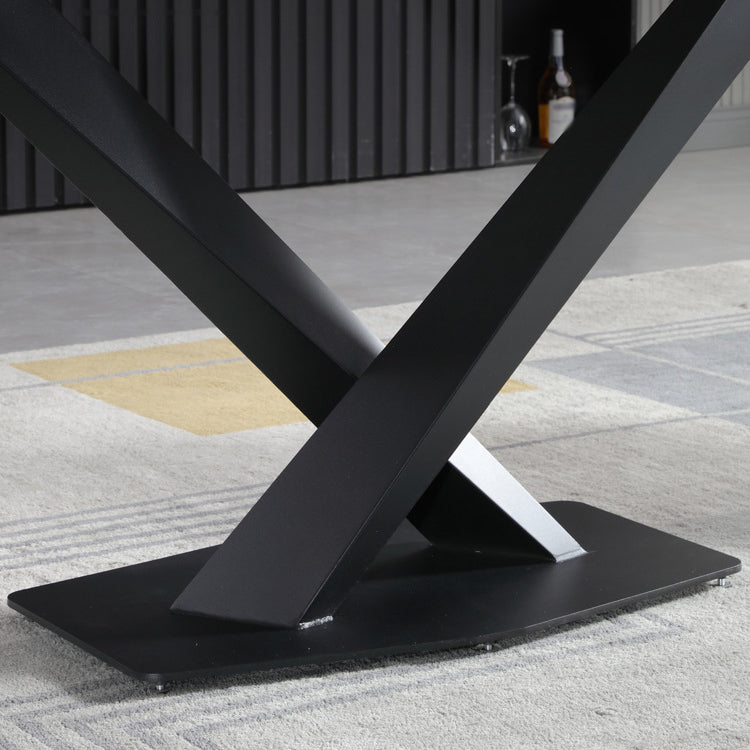 Contemporary Metal Dining Room Set 1/2/5/7 Pieces Dining Set for Home Use Clearhalo 'Dining Room Sets' 'Dining Tables & Seating' 'dining_room_set' 'furn' 'furn_dining_room_set' 'Furniture' 'furniture_dining_room_set' 'Kitchen & Dining Furniture' 5085793