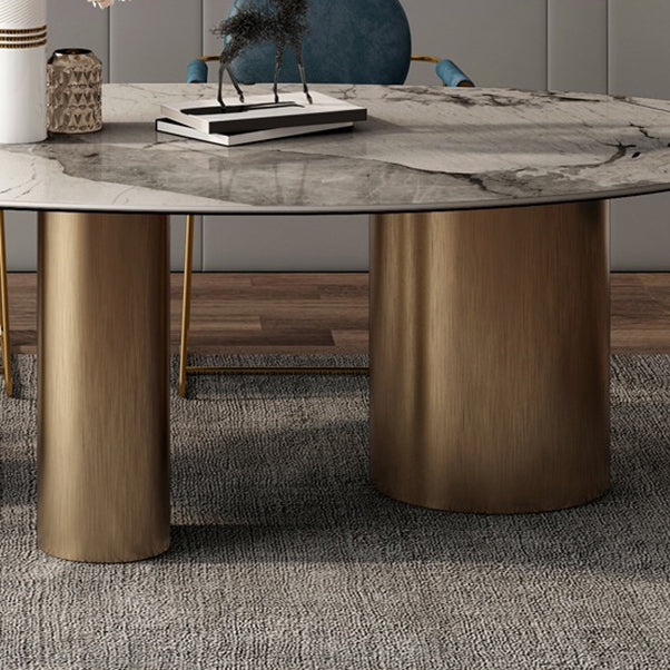 Glam Style Sintered Stone Dining Set 1/3/4/5/6 Pieces Dining Set for Dining Areas Clearhalo 'Dining Room Sets' 'Dining Tables & Seating' 'dining_room_set' 'furn' 'furn_dining_room_set' 'Furniture' 'furniture_dining_room_set' 'Kitchen & Dining Furniture' 5085808