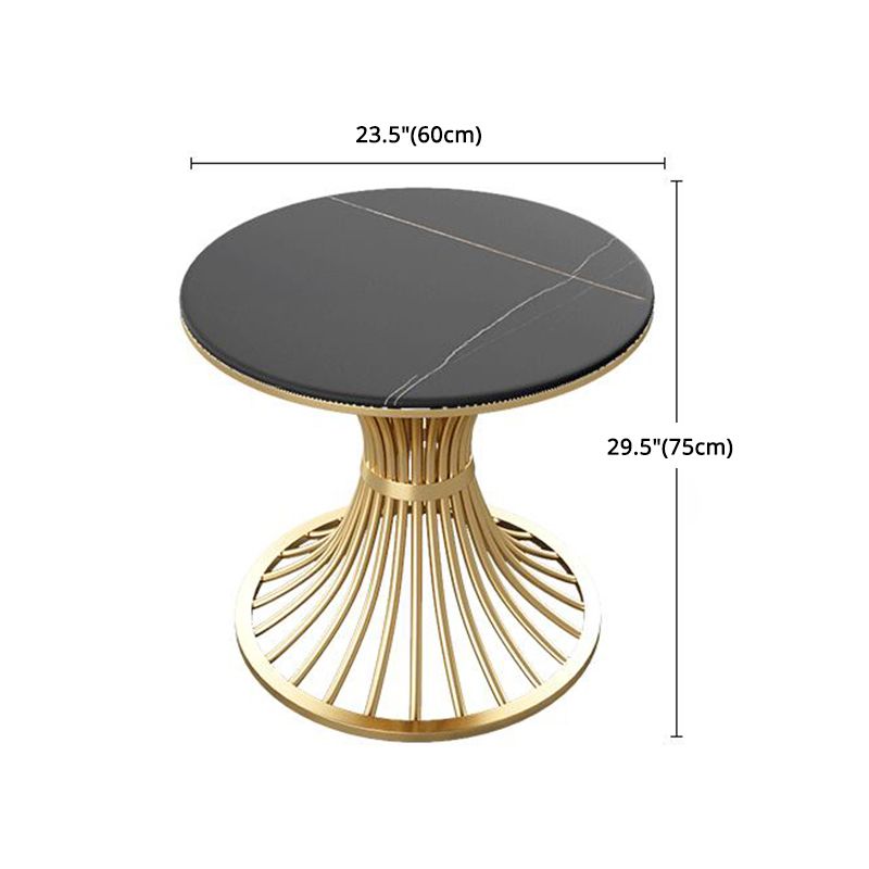 Glam Round Sintered Stone Dining Table Set 1/2/5 Pieces Dining Set for Home Use Clearhalo 'Dining Room Sets' 'Dining Tables & Seating' 'dining_room_set' 'furn' 'furn_dining_room_set' 'Furniture' 'furniture_dining_room_set' 'Kitchen & Dining Furniture' 5085824