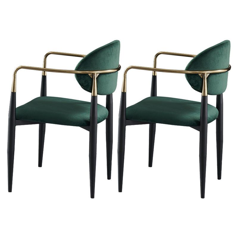 Glam Round Sintered Stone Dining Table Set 1/2/3/4 Pieces Dining Set for Home Use 2 Green Chairs Clearhalo 'Dining Room Sets' 'Dining Tables & Seating' 'dining_room_set' 'furn' 'furn_dining_room_set' 'Furniture' 'furniture_dining_room_set' 'Kitchen & Dining Furniture' 5085827