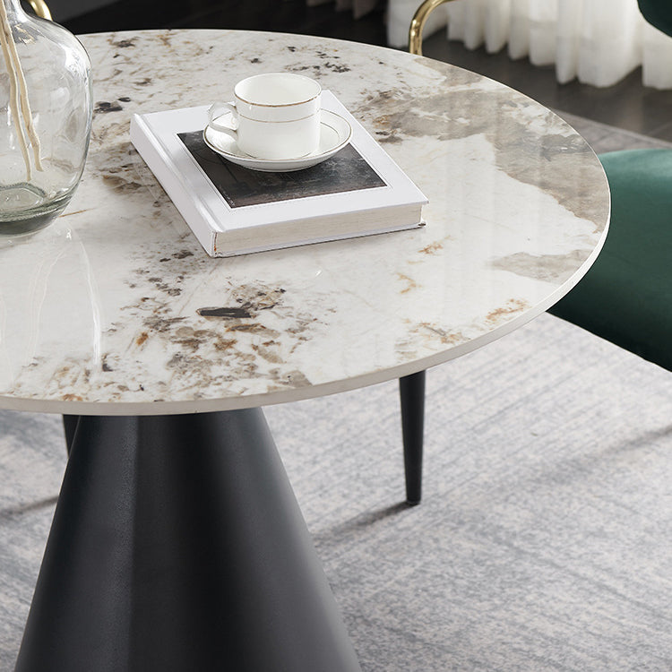 Glam Round Sintered Stone Dining Table Set 1/2/3/4 Pieces Dining Set for Home Use Clearhalo 'Dining Room Sets' 'Dining Tables & Seating' 'dining_room_set' 'furn' 'furn_dining_room_set' 'Furniture' 'furniture_dining_room_set' 'Kitchen & Dining Furniture' 5085832