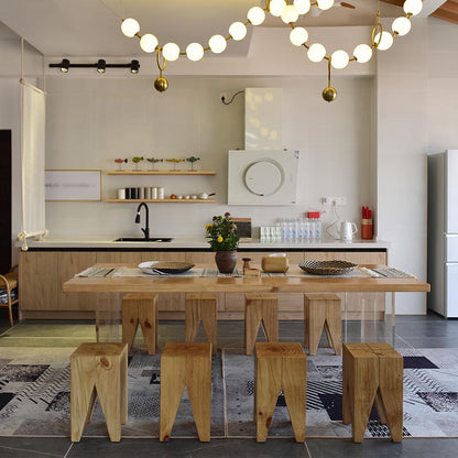 Double Acrylic Base Dining Table Modern Solid Wood Rectangle Dining Table Without Chairs Clearhalo 'Dining Tables & Seating' 'Dining Tables' 'dining_table' 'furn' 'furn_dining_table' 'Furniture' 'furniture_dining_table' 'Kitchen & Dining Furniture' 5085840