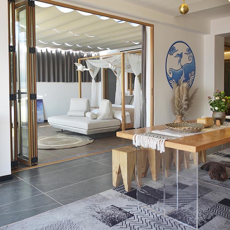 Double Acrylic Base Dining Table Modern Solid Wood Rectangle Dining Table Clearhalo 'Dining Tables & Seating' 'Dining Tables' 'dining_table' 'furn' 'furn_dining_table' 'Furniture' 'furniture_dining_table' 'Kitchen & Dining Furniture' 5085849