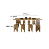 Double Acrylic Base Dining Table Modern Solid Wood Rectangle Dining Table Clearhalo 'Dining Tables & Seating' 'Dining Tables' 'dining_table' 'furn' 'furn_dining_table' 'Furniture' 'furniture_dining_table' 'Kitchen & Dining Furniture' 5085852