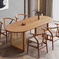 Modern Dining Table Solid Wood Top Dining Table with Double Rattan Base for Living Room Oval 63"L x 27.6"W x 29.5"H Without Chairs Clearhalo 'Dining Tables & Seating' 'Dining Tables' 'dining_table' 'furn' 'furn_dining_table' 'Furniture' 'furniture_dining_table' 'Kitchen & Dining Furniture' 5085863