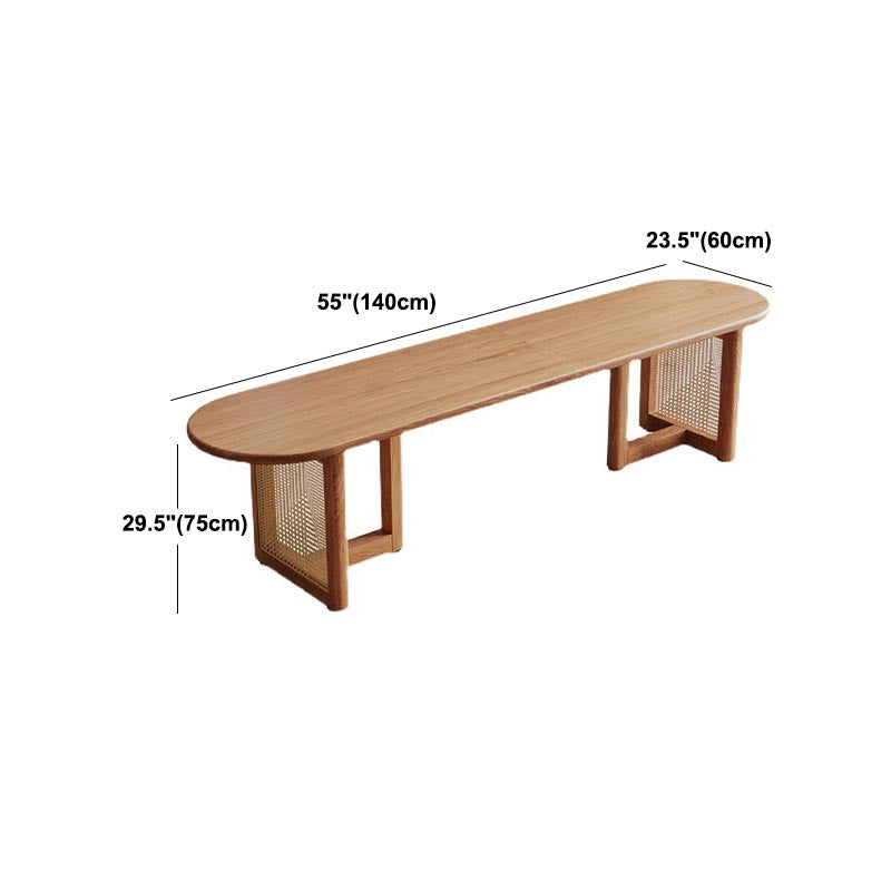 Modern Dining Table Solid Wood Top Dining Table with Double Rattan Base for Living Room Clearhalo 'Dining Tables & Seating' 'Dining Tables' 'dining_table' 'furn' 'furn_dining_table' 'Furniture' 'furniture_dining_table' 'Kitchen & Dining Furniture' 5085876