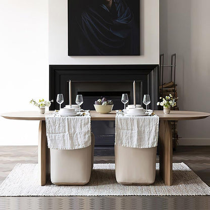 Modern Solid Wood Top Oval Dinette Table Wood Base Dining Table for Living Room Without Chairs Clearhalo 'Dining Tables & Seating' 'Dining Tables' 'dining_table' 'furn' 'furn_dining_table' 'Furniture' 'furniture_dining_table' 'Kitchen & Dining Furniture' 5085883
