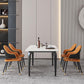 Black Iron 4 Legs Dining Site Table Industrial Stone Top Rectangle Dining Table White 70.9"L x 35.4"W x 29.5"H Without Chairs Clearhalo 'Dining Tables & Seating' 'Dining Tables' 'dining_table' 'furn' 'furn_dining_table' 'Furniture' 'furniture_dining_table' 'Kitchen & Dining Furniture' 5085901
