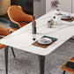Black Iron 4 Legs Dining Site Table Industrial Stone Top Rectangle Dining Table Clearhalo 'Dining Tables & Seating' 'Dining Tables' 'dining_table' 'furn' 'furn_dining_table' 'Furniture' 'furniture_dining_table' 'Kitchen & Dining Furniture' 5085904