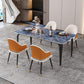 Black Iron 4 Legs Dining Site Table Industrial Stone Top Rectangle Dining Table Clearhalo 'Dining Tables & Seating' 'Dining Tables' 'dining_table' 'furn' 'furn_dining_table' 'Furniture' 'furniture_dining_table' 'Kitchen & Dining Furniture' 5085906