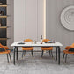 Black Iron 4 Legs Dining Site Table Industrial Stone Top Rectangle Dining Table Clearhalo 'Dining Tables & Seating' 'Dining Tables' 'dining_table' 'furn' 'furn_dining_table' 'Furniture' 'furniture_dining_table' 'Kitchen & Dining Furniture' 5085907