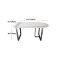 Modern White Stone Top Dinette Table Black Base Dining Table for Living Room Clearhalo 'Dining Tables & Seating' 'Dining Tables' 'dining_table' 'furn' 'furn_dining_table' 'Furniture' 'furniture_dining_table' 'Kitchen & Dining Furniture' 5085924