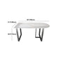Modern White Stone Top Dinette Table Black Base Dining Table for Living Room Clearhalo 'Dining Tables & Seating' 'Dining Tables' 'dining_table' 'furn' 'furn_dining_table' 'Furniture' 'furniture_dining_table' 'Kitchen & Dining Furniture' 5085930