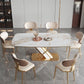 Traditional Luxury Stone Dining Table Gold Pedestal Casual Dining Table Clearhalo 'Dining Tables & Seating' 'Dining Tables' 'dining_table' 'furn' 'furn_dining_table' 'Furniture' 'furniture_dining_table' 'Kitchen & Dining Furniture' 5085944