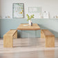 Modern Solid Wood Dinette Table Acrylic Base Dining Table for Living Room 55.1"L x 27.6"W x 29.5"H Without Chairs Clearhalo 'Dining Tables & Seating' 'Dining Tables' 'dining_table' 'furn' 'furn_dining_table' 'Furniture' 'furniture_dining_table' 'Kitchen & Dining Furniture' 5085952
