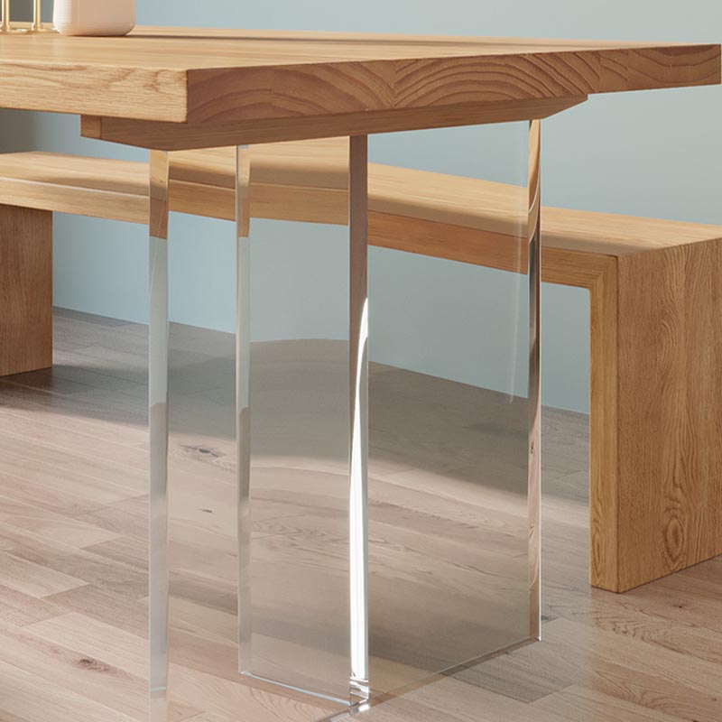 Modern Solid Wood Dinette Table Acrylic Base Dining Table for Living Room Clearhalo 'Dining Tables & Seating' 'Dining Tables' 'dining_table' 'furn' 'furn_dining_table' 'Furniture' 'furniture_dining_table' 'Kitchen & Dining Furniture' 5085955