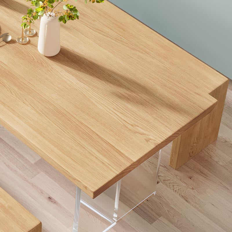 Modern Solid Wood Dinette Table Acrylic Base Dining Table for Living Room Clearhalo 'Dining Tables & Seating' 'Dining Tables' 'dining_table' 'furn' 'furn_dining_table' 'Furniture' 'furniture_dining_table' 'Kitchen & Dining Furniture' 5085956