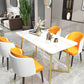 Modern Rectangle Dining Site Table Steel Double Pedestal Table with Stone Top Clearhalo 'Dining Tables & Seating' 'Dining Tables' 'dining_table' 'furn' 'furn_dining_table' 'Furniture' 'furniture_dining_table' 'Kitchen & Dining Furniture' 5085982