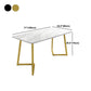 Modern Rectangle Dining Site Table Steel Double Pedestal Table with Stone Top Clearhalo 'Dining Tables & Seating' 'Dining Tables' 'dining_table' 'furn' 'furn_dining_table' 'Furniture' 'furniture_dining_table' 'Kitchen & Dining Furniture' 5085989