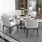 Round Marble Top Dining Table in White Traditional Luxury Dining Table Black 53.1"L x 53.1"W x 29.5"H Without Chairs Clearhalo 'Dining Tables & Seating' 'Dining Tables' 'dining_table' 'furn' 'furn_dining_table' 'Furniture' 'furniture_dining_table' 'Kitchen & Dining Furniture' 5085993