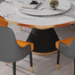 White Marble Top Dining Site Table Traditional Luxury Round Pedestal Table Clearhalo 'Dining Tables & Seating' 'Dining Tables' 'dining_table' 'furn' 'furn_dining_table' 'Furniture' 'furniture_dining_table' 'Kitchen & Dining Furniture' 5086012