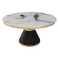 White Marble Top Dining Site Table Traditional Luxury Round Pedestal Table Gold Without Chairs Clearhalo 'Dining Tables & Seating' 'Dining Tables' 'dining_table' 'furn' 'furn_dining_table' 'Furniture' 'furniture_dining_table' 'Kitchen & Dining Furniture' 5086017